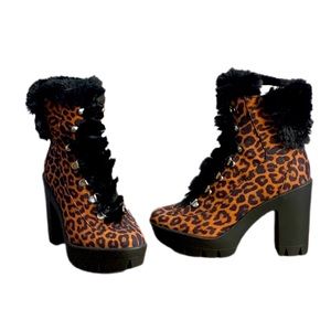 Jessica Simpson Cheetah Faux Fur Booties